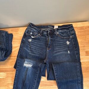 Time and Tru Blue Boyfriend Jeans Distressed Casual